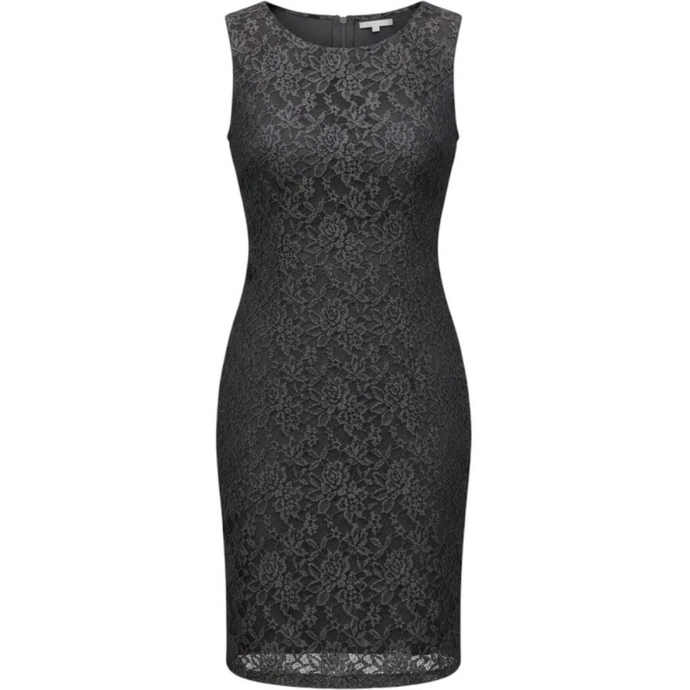 Adrianna Papell Lace Sheath Dress Womens 4 Gray Floral Cocktail Sleeveless